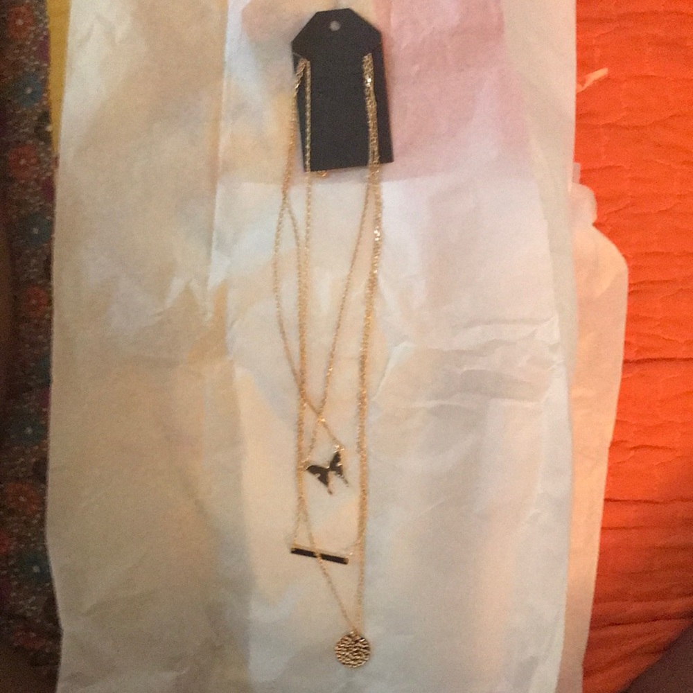 Layered Gold Butterfly Necklace